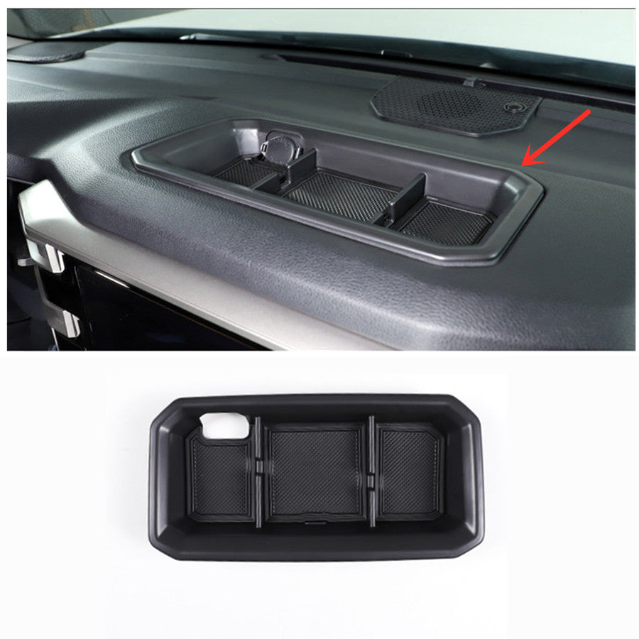 ABS Black Car Dashboard Storage Box Tray for Toyota Tundra 2022-24