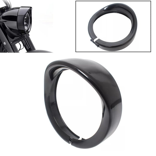7Black Headlight Trim Ring Guard Cover Bezel for Harley Road King Electra Glide