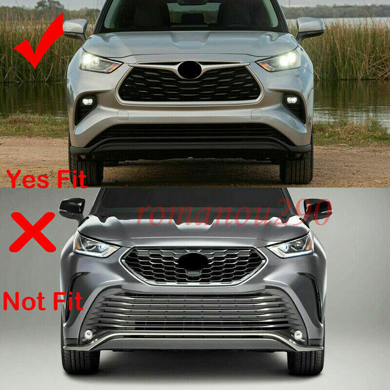 3P Grille Cover Trim for Toyota Highlander 2020-2023 Glossy Black Garnish Frame