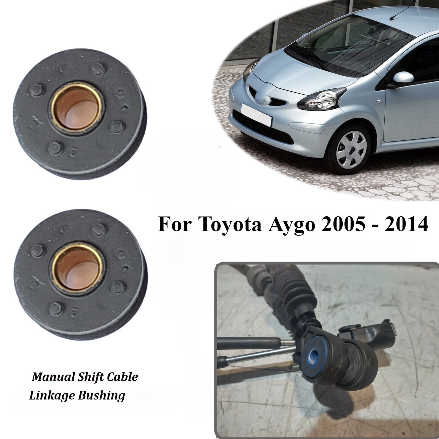 2PC for Toyota Aygo Manual Gearbox Shift Cable Linkage Bushing Grommet 2005-2014