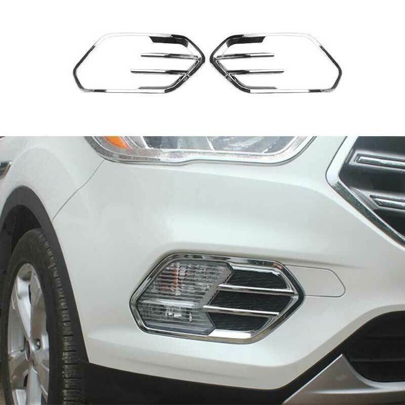 Chrome Front Fog Light Lamp Frame Moulding Trim 2X for Ford Escape Kuga 17-2019