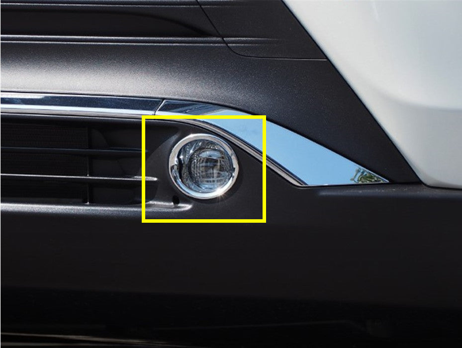 Chrome 2X Front bumper Fog Light Lamp Ring Cover Trim for Toyota Venza 2021-2023