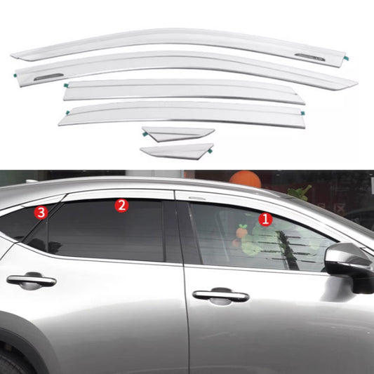 for Lexus NX250 350H 450h 2022-24 Visor Vent Shade Sun Rain Guard Set Chrome 6x
