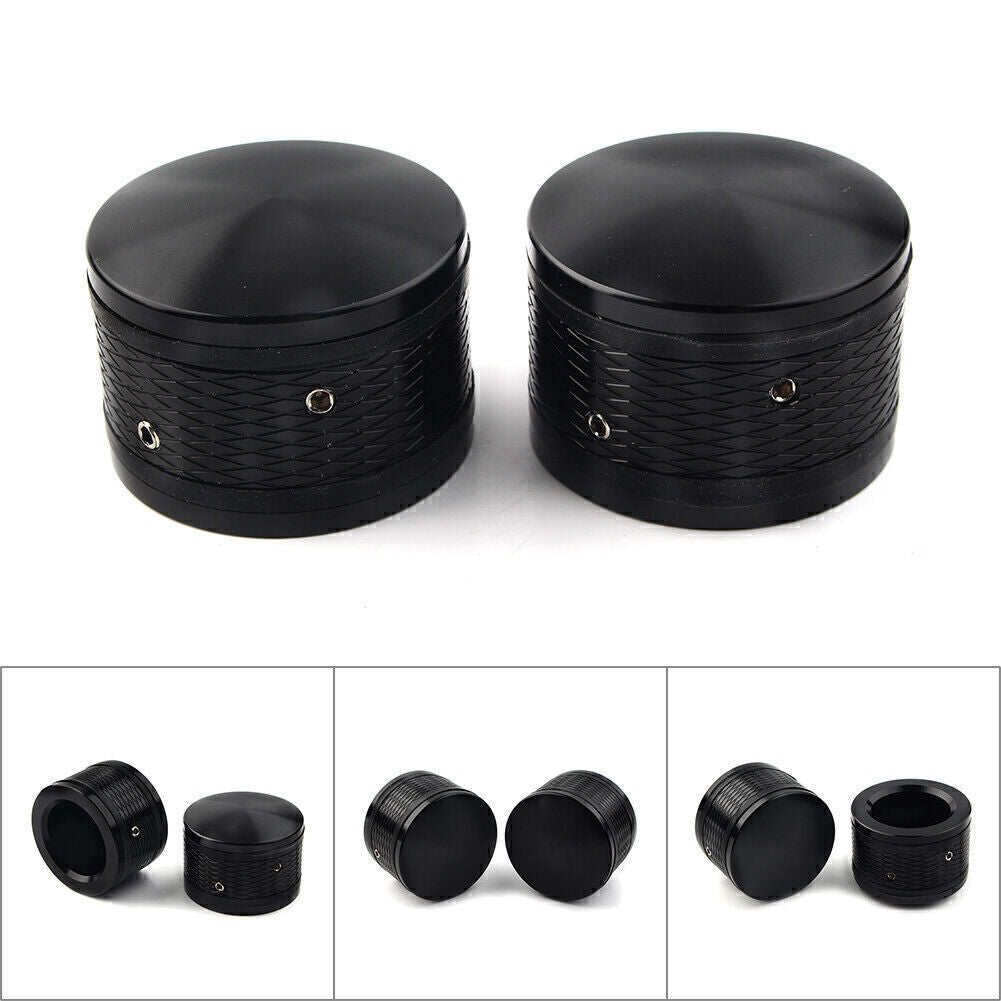 2PCS Fit for Harley Touring FLTR Road King FLHT Front Axle Nut Cover Cap Bolt Kit