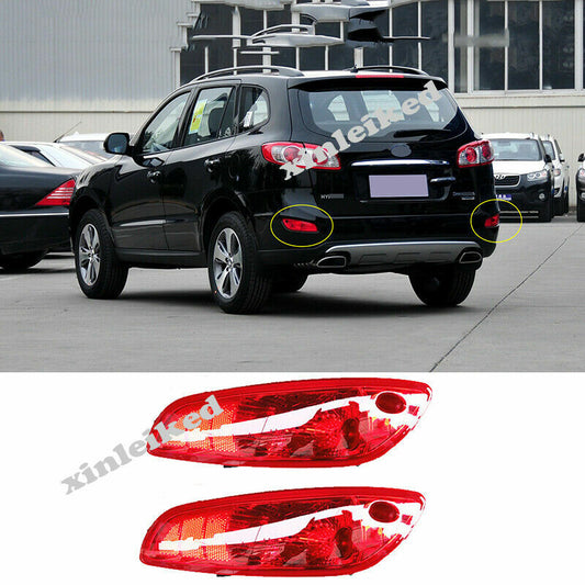 for Hyundai Santa Fe 2010-2012 Car Rear Fog Lights Driving Bumper Lamps RH+LH