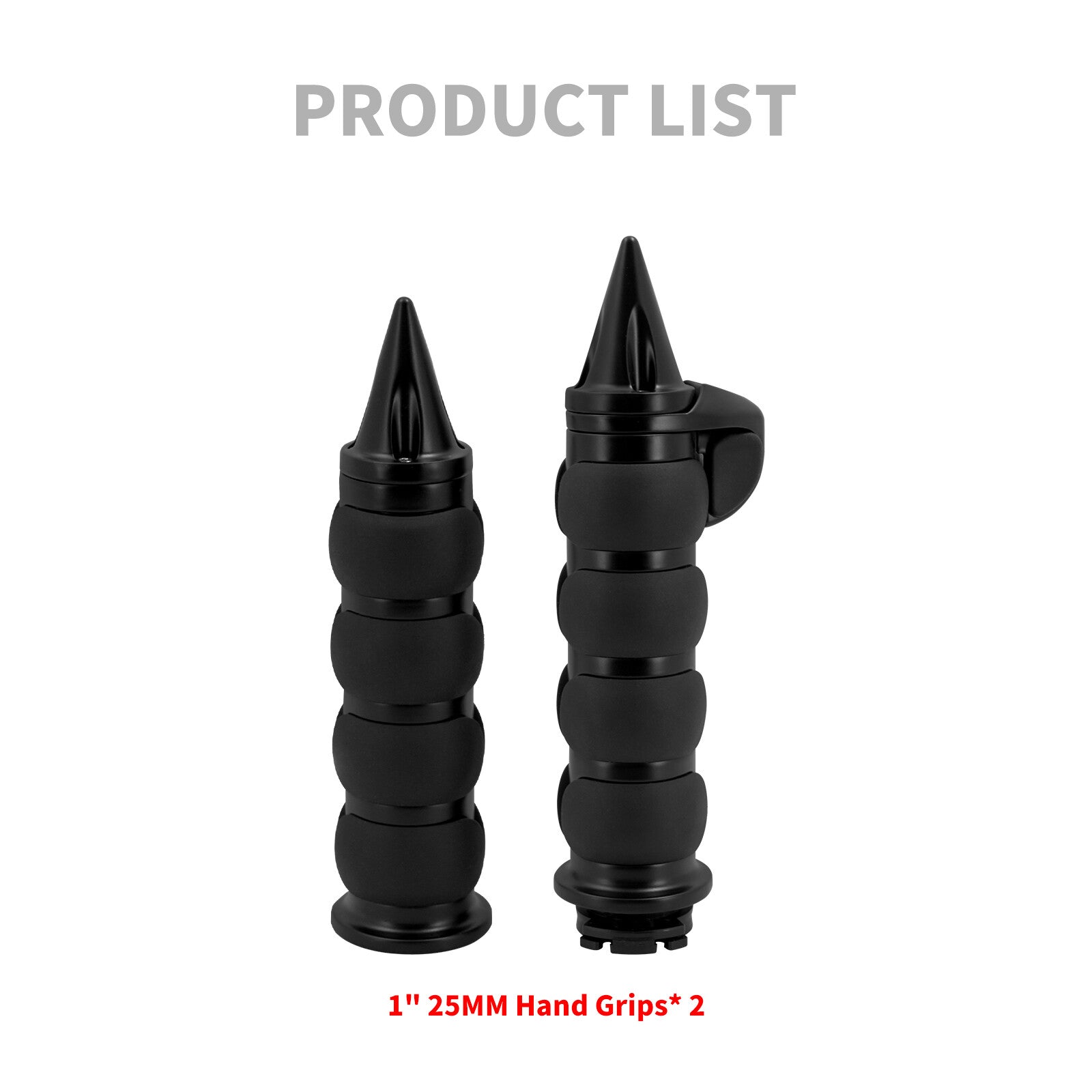 Black 1 Non-Slip Rubber Spike Hand Grips Fits for Harley Softail Dyna Sportster