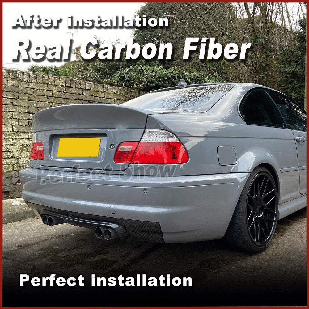 for BMW 3 Series E46 M3 2001-2007 Carbon Fiber Rear Bumper Diffuser Lower Lip