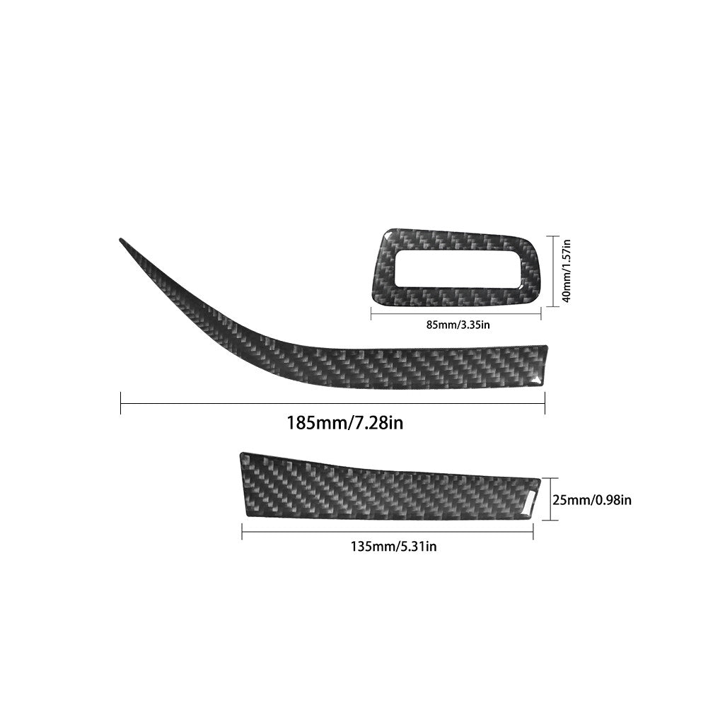 3Pcs Steering Wheel Left Panel Trim Carbon Fiber for Chevrolet Camaro 2016-2018