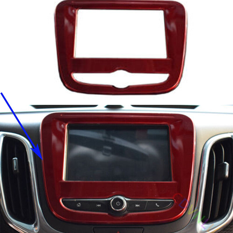 Red Steel Central Console Navigation Panel Trim 7'' for Chevrolet Equinox 18-21
