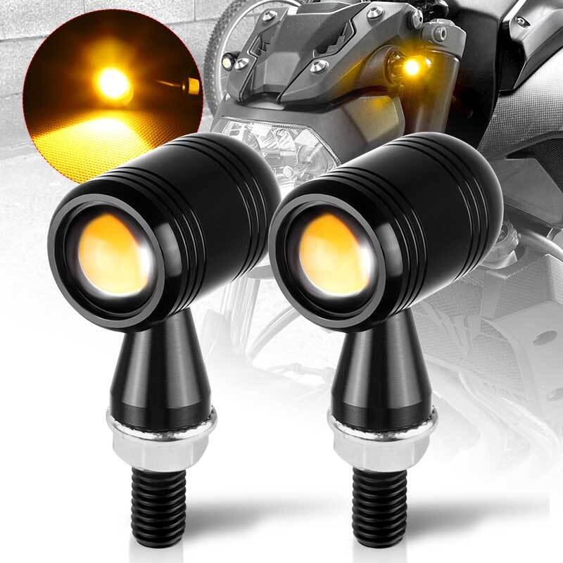 2X Motorcycle Bike Bullet CNC for Mini LED Turn Signal Indicator Blinker Light Amber