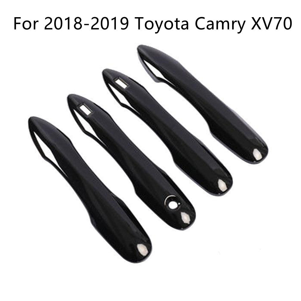 For 2018-2024 for Toyota for Camry Gloss Black Door Handle Cover Trim Overlay Cap 4pc