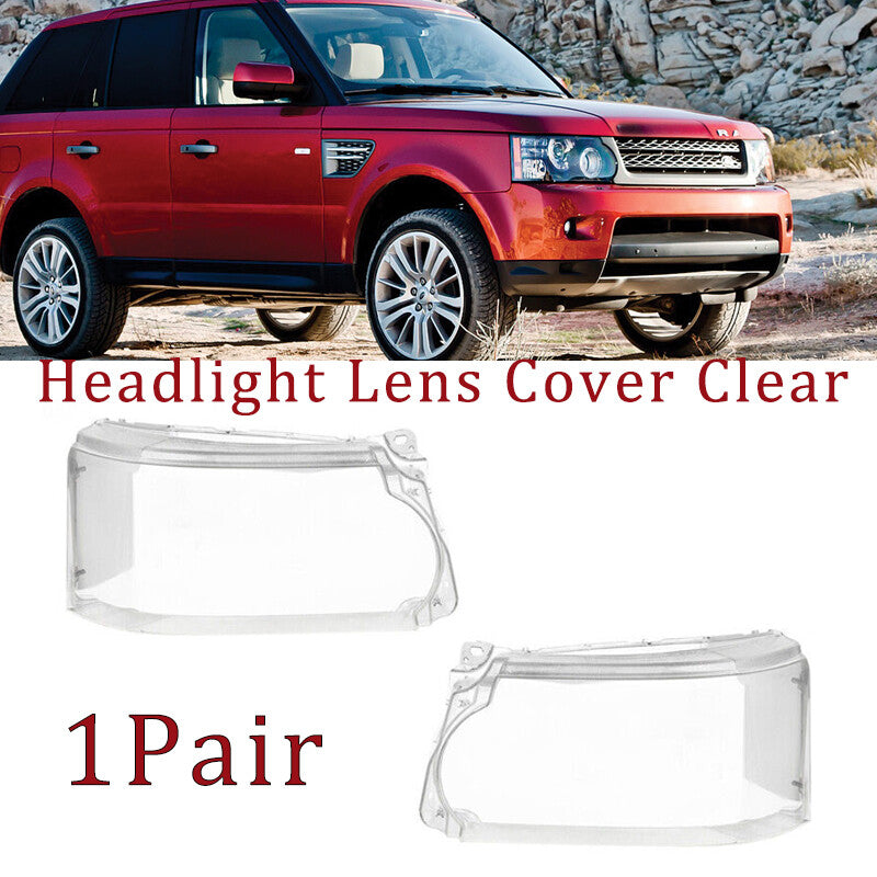Pair Headlight Lens Cover Clear for Land Rover for Range Rover Sport 2010-2013