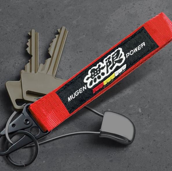 Car keychain metal key ring badge lanyard red and black suitable for Mugen universal