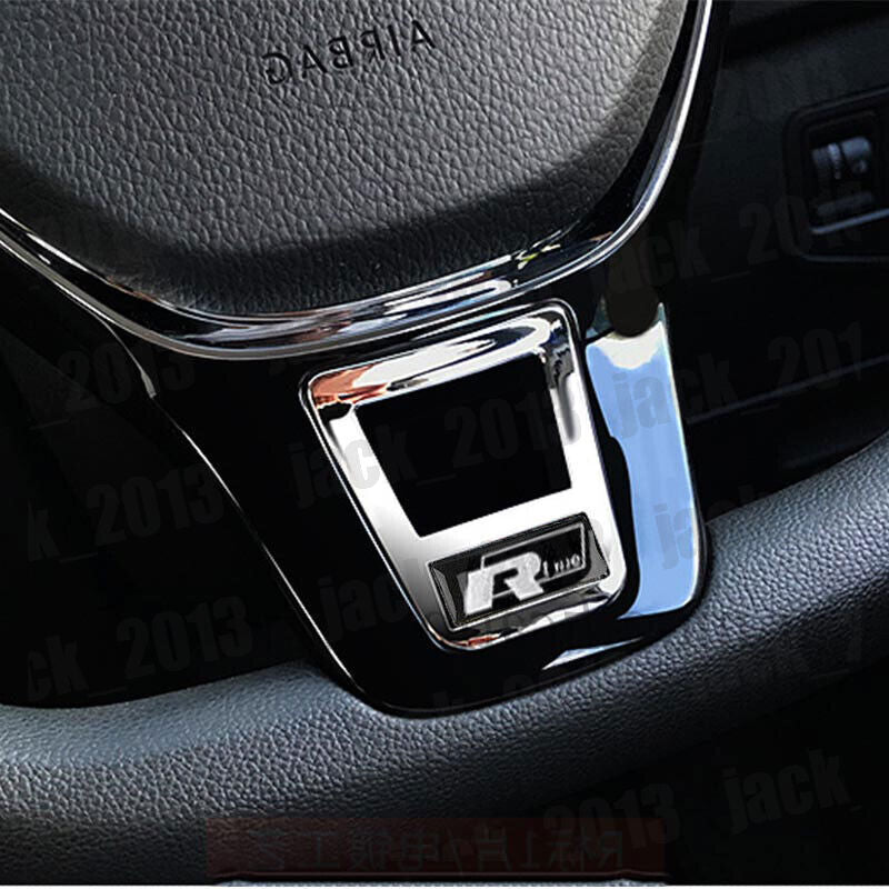 Chrome R Car Steering Wheel Sequin Cover Trim For Volkswage for VW for Jetta MK7 2013-24