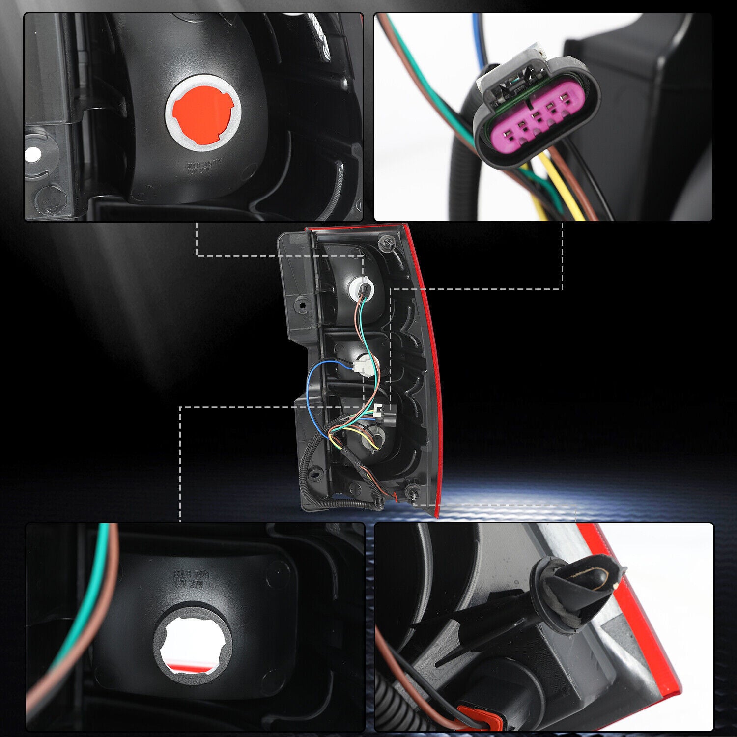1Pair Left+Right Tail Light Assembly For 07-2014 for Chevy Tahoe Suburban 1500 2500