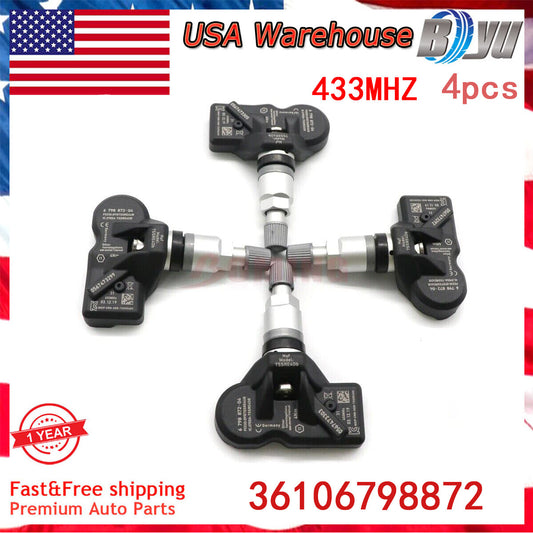 6798872-04 Set 4PCS New TPMS Tire Pressure Monitoring Sensor 36106798872 for BMW