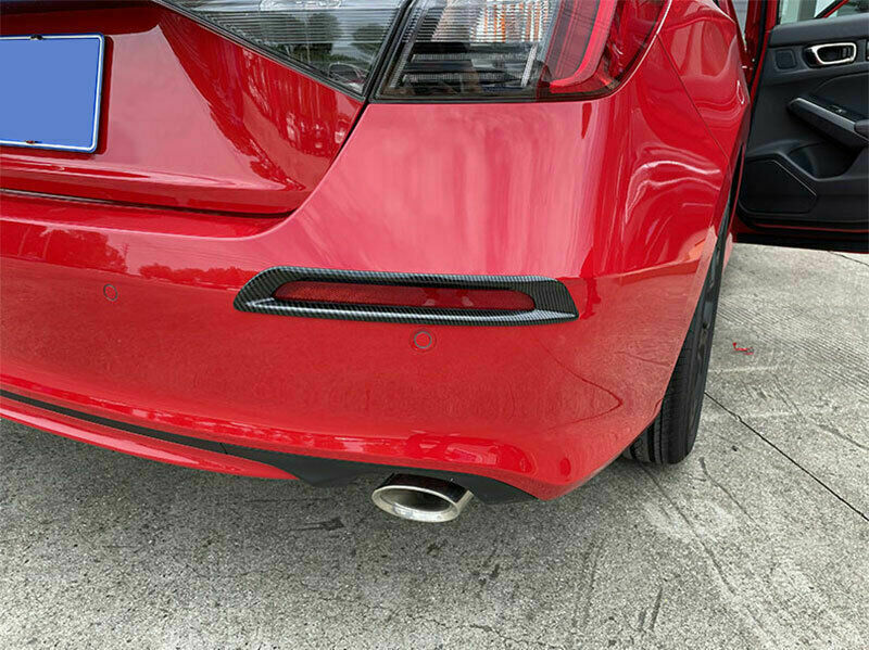 ABS Carbon Fiber Color Rear Fog Light Lamp Cover Trim for Honda for Civic 2022-2023