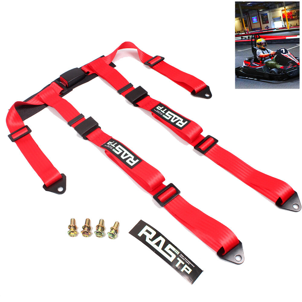 New Red 2 4 Point Harness Quick Release Safety Universal Go-Kart for Seat Belt