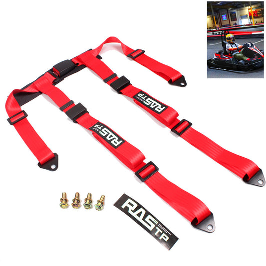 New Red 2 4 Point Harness Quick Release Safety Universal Go-Kart for Seat Belt