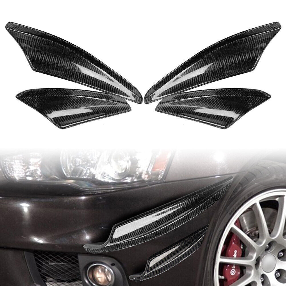 Carbon Fiber Front Canards Fit For 2008-2010 Lancer EVO X 10 Front Bumper 4PCS