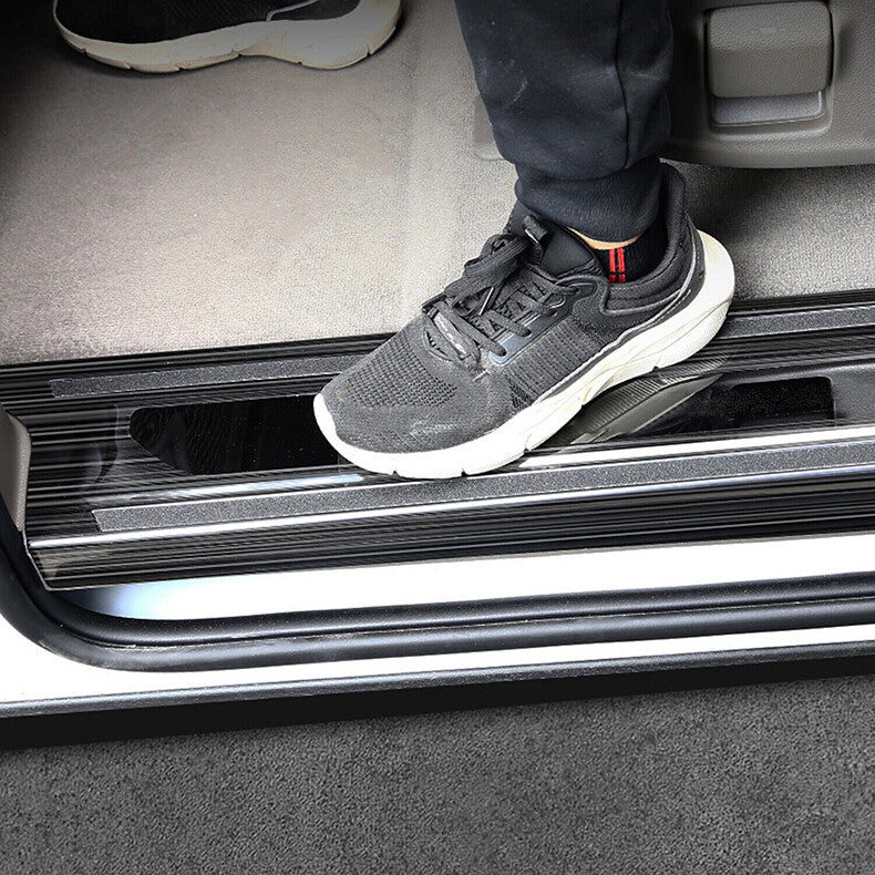 for Kia Carnival 2022-2023 Black steel Door Sill Plate Scuff Cover Guard trim 6x