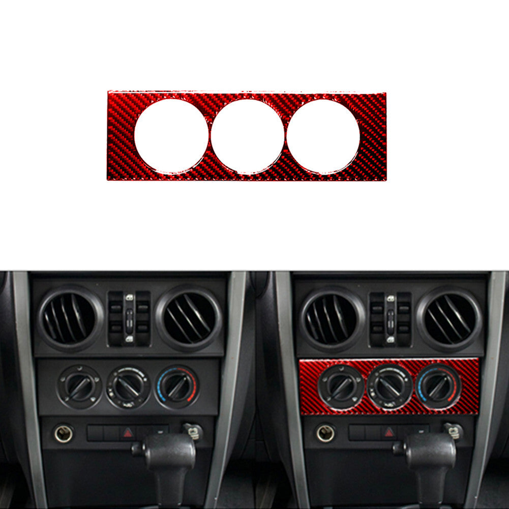 Red Carbon Fiber Climate Control Outer Frame Trim for Jeep for Wrangler 2007-2010