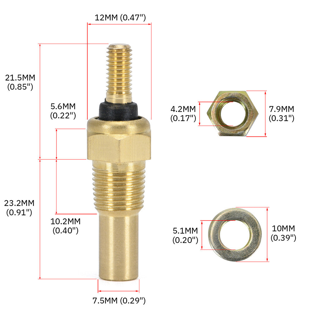 1/8 NPT Oil Water Coolant Temperature Sensor Temp Sensor Electrical Sender Unit