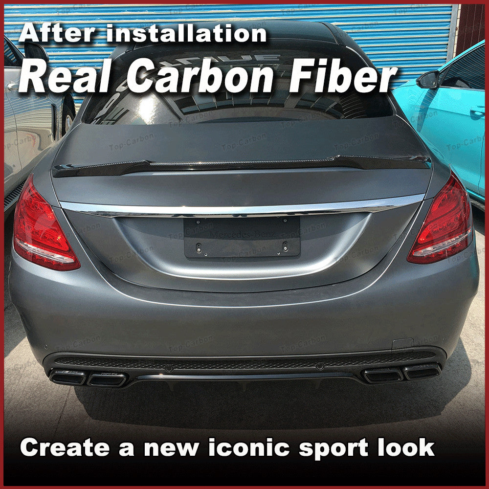 for Benz W205 C250 C300 C400 C63 Real Carbon Fiber Rear Boot Trunk Spoiler
