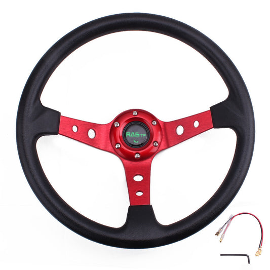 Universal 13.5 345MM 9.5cm Deep Dish Drifting Aluminum Steering Wheel Racing CA
