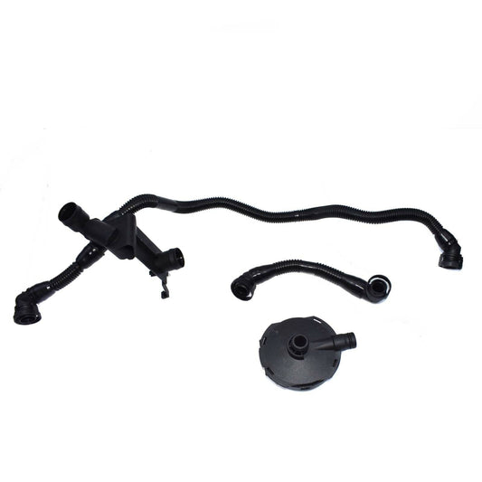 Crankcase ventilation valve and breather vacuum hose kit for Audi for A4 for A6 3.0L V6 (3x)