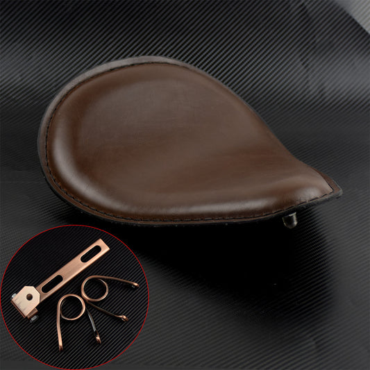 Brown Solo Driver for Seat + V Shape Mounting Fit for Harley for Yamaha Chopper Bobber
