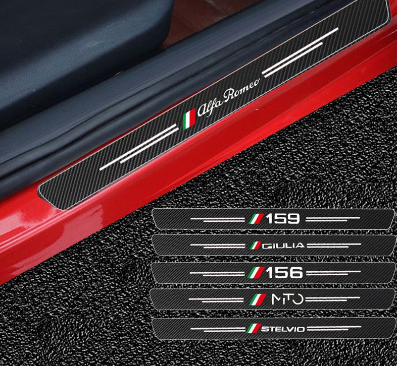 4-Piece Carbon Fiber Car Door Stickers for Alfa Romeo 156 Car Accessories