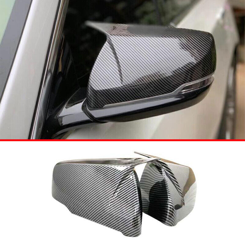 for Cadillac CT5 20-2024 Carbon Fiber Door OX Horn Rearview Mirror Cover Trim 2P