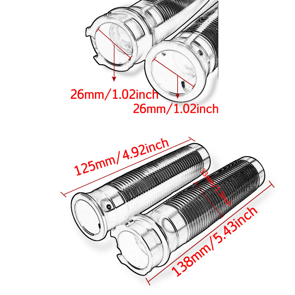 25mm Universal Motorcycle Handlebar Hand Grips for Harley Bobber Chopper XL883