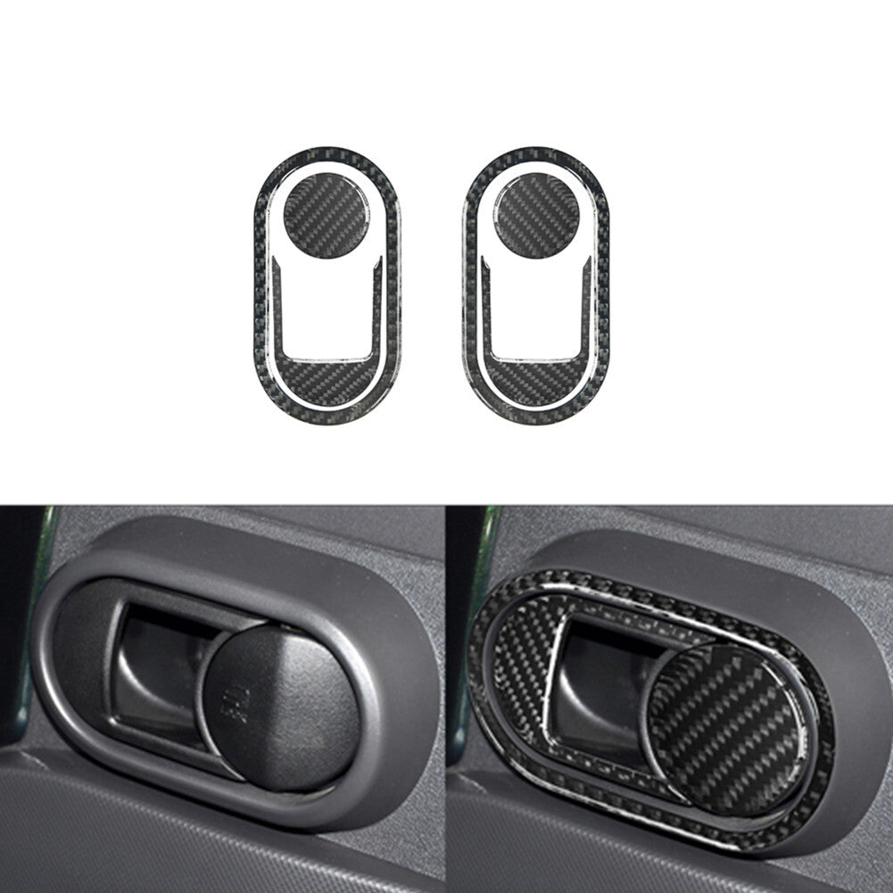 6X Carbon Fiber Interior Rear Door Handle Trim for Jeep for Wrangler 2007-2010