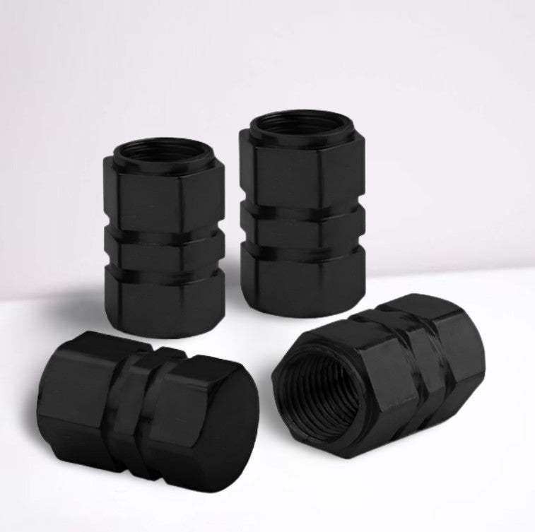 4-Piece Black 17mm Car Tire Valve Cover Stem Cover Valve Dust Cover for Peugeot