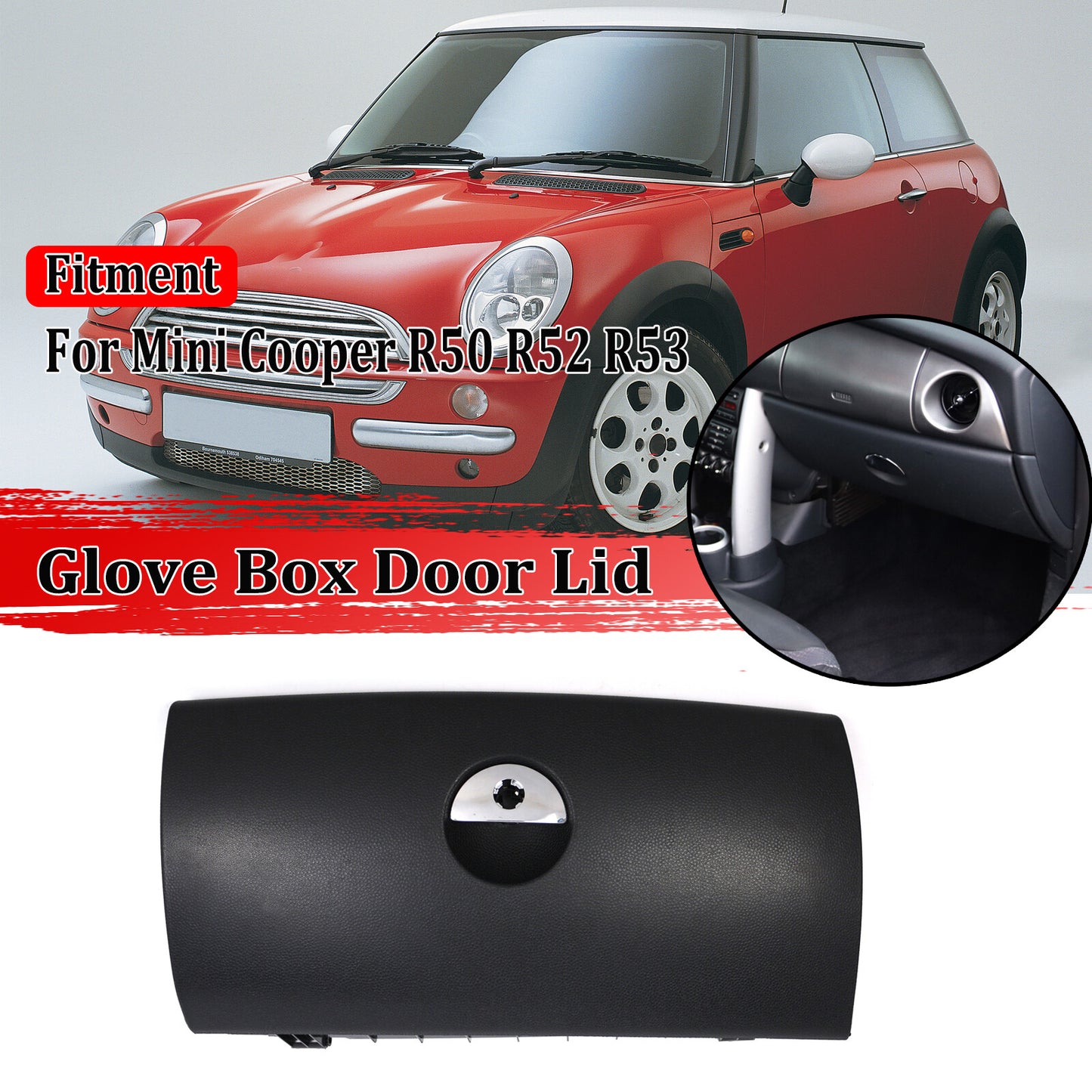 LHD Black Dashboard Glove Box Door Cover for Mini Cooper R50 R52 R53 2001 - 2006