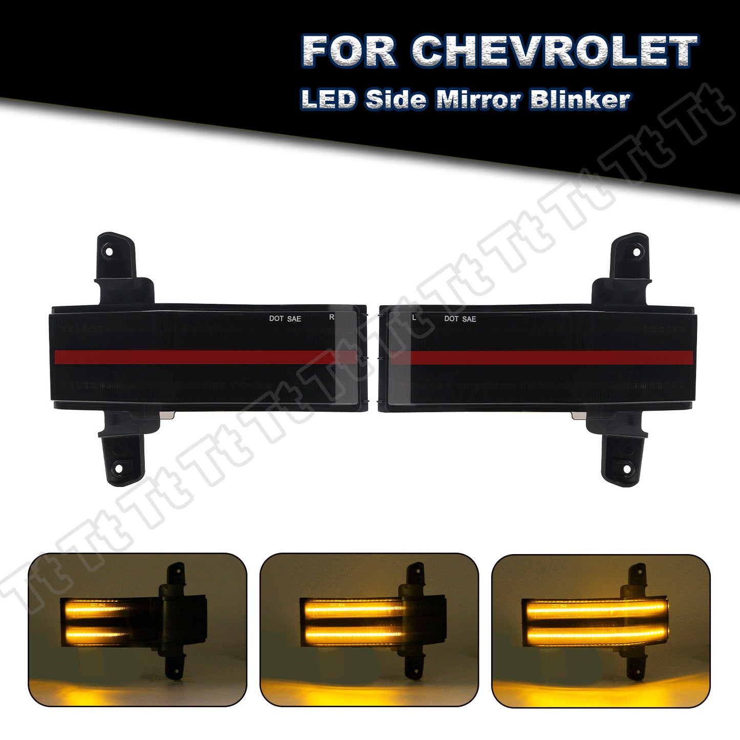 Suitable for 14-18 year old for Chevrolet Silverado for GMC for Sierra 2500HD dynamic side mirror turn signals.