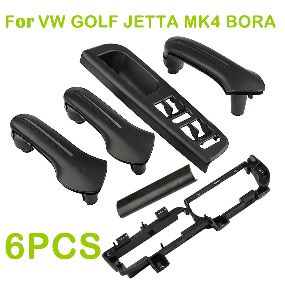 6-piece interior door gripper handle + panel cover + switch baffle for Volkswagen for Jetta MK4 for Bora