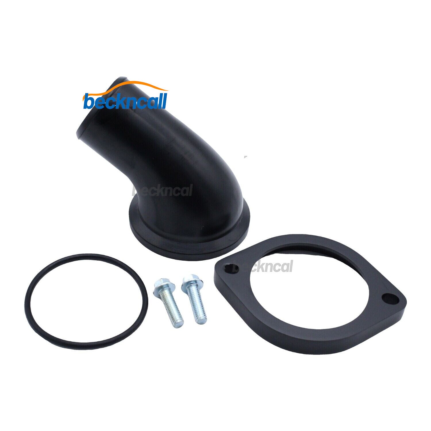Black Aluminum 45 Degree Swivel Water Neck Housing W/ Thermostat For LS1 LS2 LS3