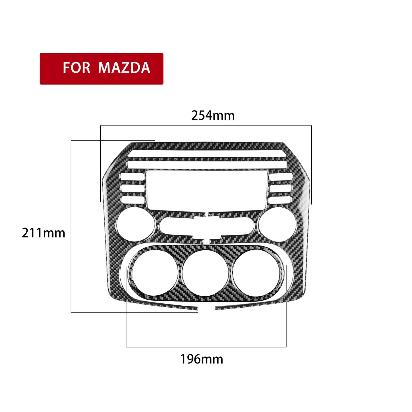 2X Carbon Fiber Interior Central Console Cover Trim for Mazda MX-5 Miata 2009-15