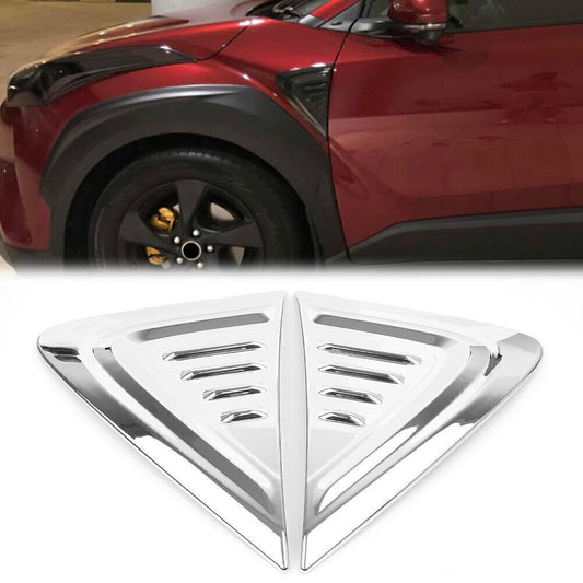 Chrome Car Side Fender Air Vent Cover Trims for Toyota C-HR 2016 2017 2018 Pair