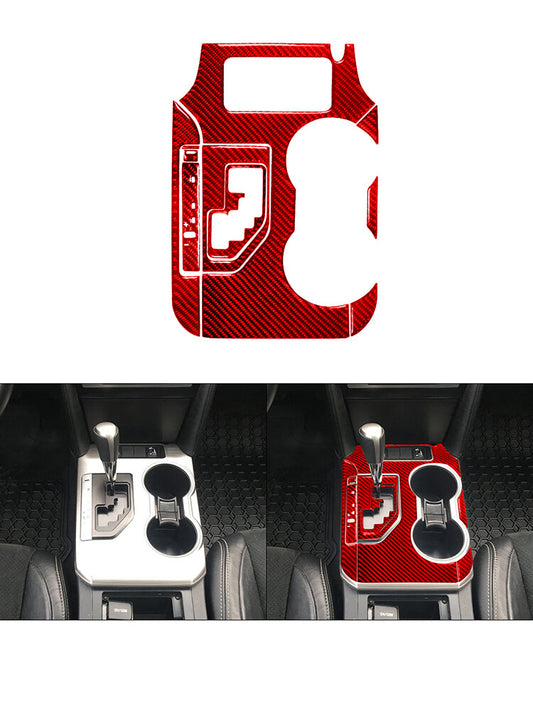 10Pcs Red Carbon Fiber Gear Shift Panel Decorative Cover Trim for Toyota for Camry
