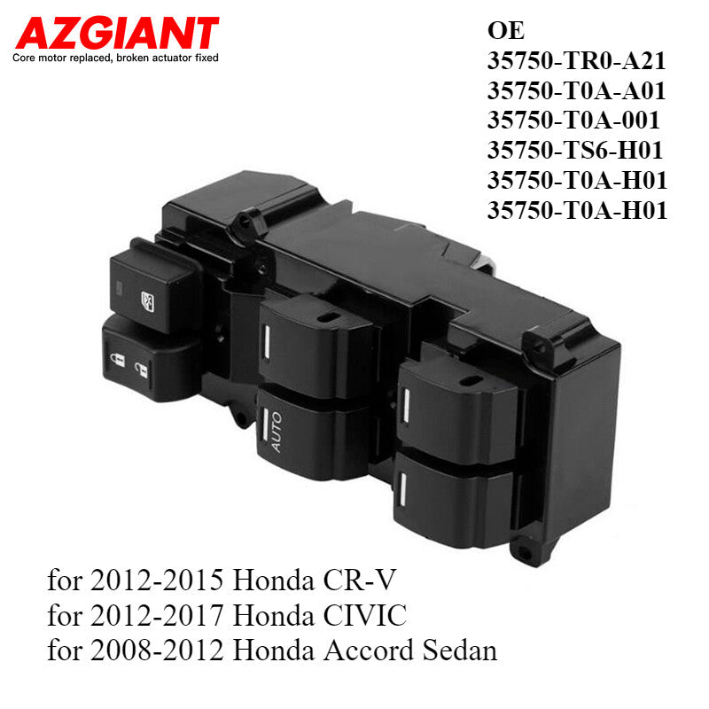Driver's side main power window switch is compatible with for Honda CR-V / for CIVIC / Accord Sedan