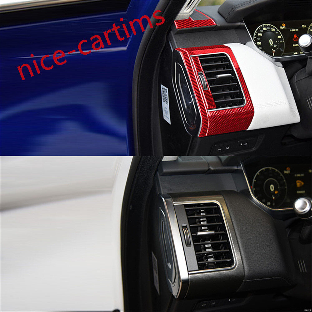 Red Carbon Fiber Dashboard Air Vent Outlet Trim For LR for Range Rover Sport 2014-17