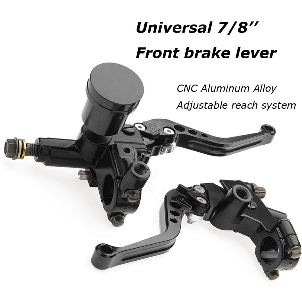 2 Black Universal 7/8-inch Motorcycle Brake Clutch Master Cylinder Reservoir Rods