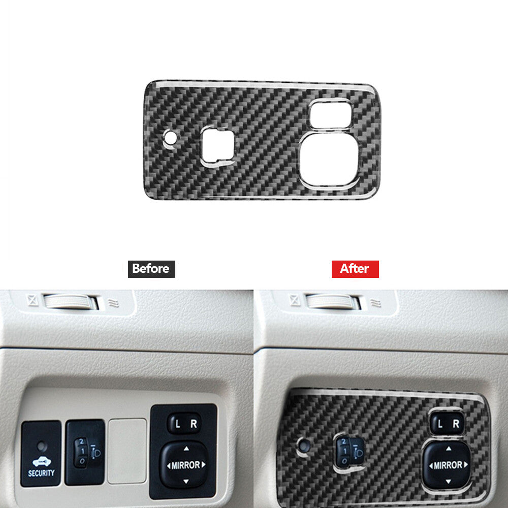 Carbon Fiber Rearview Mirror Adjustment Cover Trim for Toyota for Corolla 2007-2013