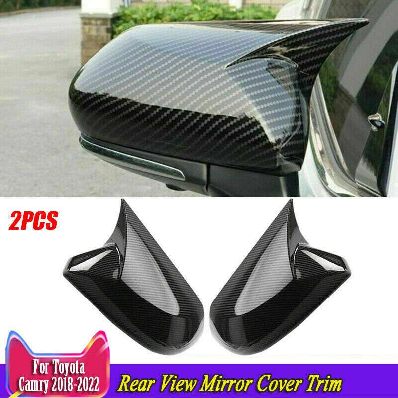 for Toyota for Camry 2018-2023 Carbon Fiber Style OX Horn RearView Mirror Cover Trim