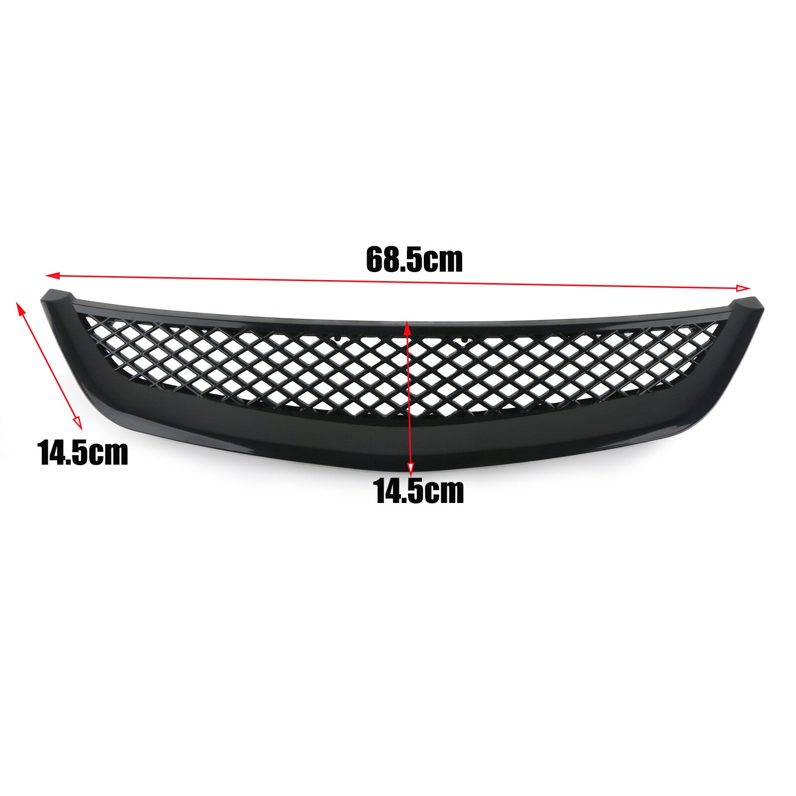 Suitable for 2001-2003 for Honda for Civic EM2 ES1 JDM front bumper cover with mesh grille in black.