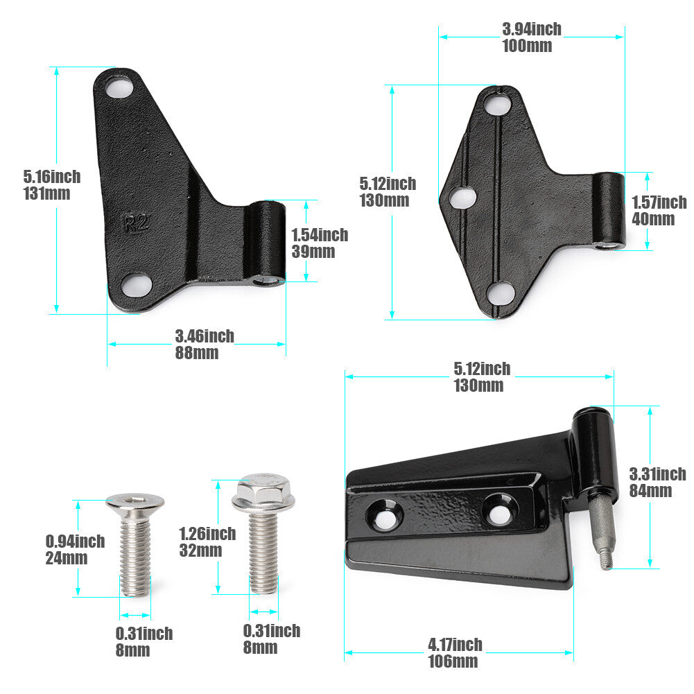 16-piece factory replacement body hinge kit, black, suitable for 2007-2018 for Jeep for Wrangler JK